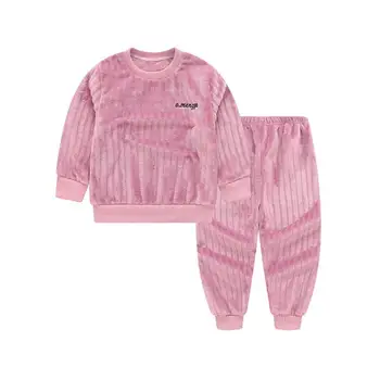 2020 Nove Zimske Otroci Pižame Določa Tople Pižame Za Fante Zgostitev Dekleta Sleepwear Flanela Runo Baby Toplotne Homewear Set 3-10Y 0