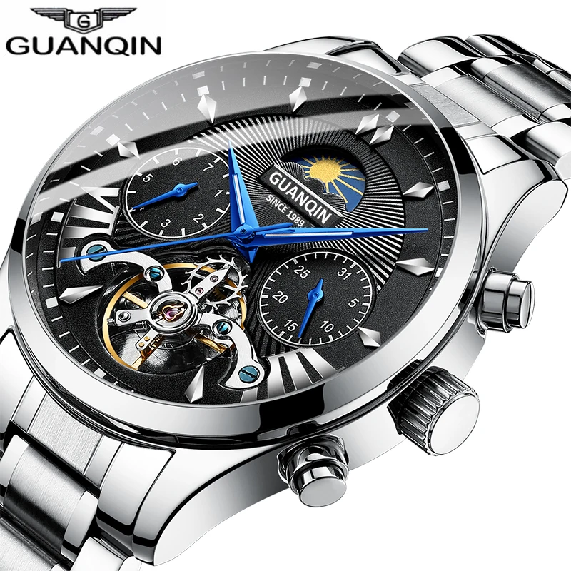 GUANQIN 2019 ura moški/moški ure top blagovne znamke luksuzni samodejno/mehanično/razkošje watch moških zlato tourbillon mens reloj hombre 5