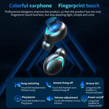 Bluetooth 5.0 Slušalke Polnjenje Box Brezžične Slušalke Stereo Šport Čepkov Slušalke Z Mikrofonom I5000 I9900 1