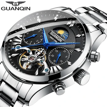 GUANQIN 2019 ura moški/moški ure top blagovne znamke luksuzni samodejno/mehanično/razkošje watch moških zlato tourbillon mens reloj hombre 5