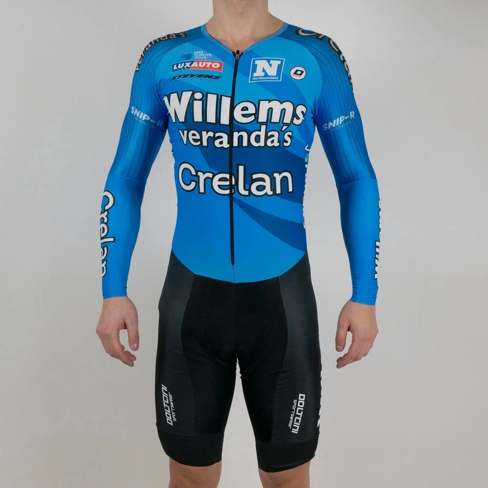 Willems Crelan moških skinsuit kolesarski dres triatlon oblačila conjunto ropa ciclismo hombre GORSKO kolesarskih oblačil pro team jumpsuit 1