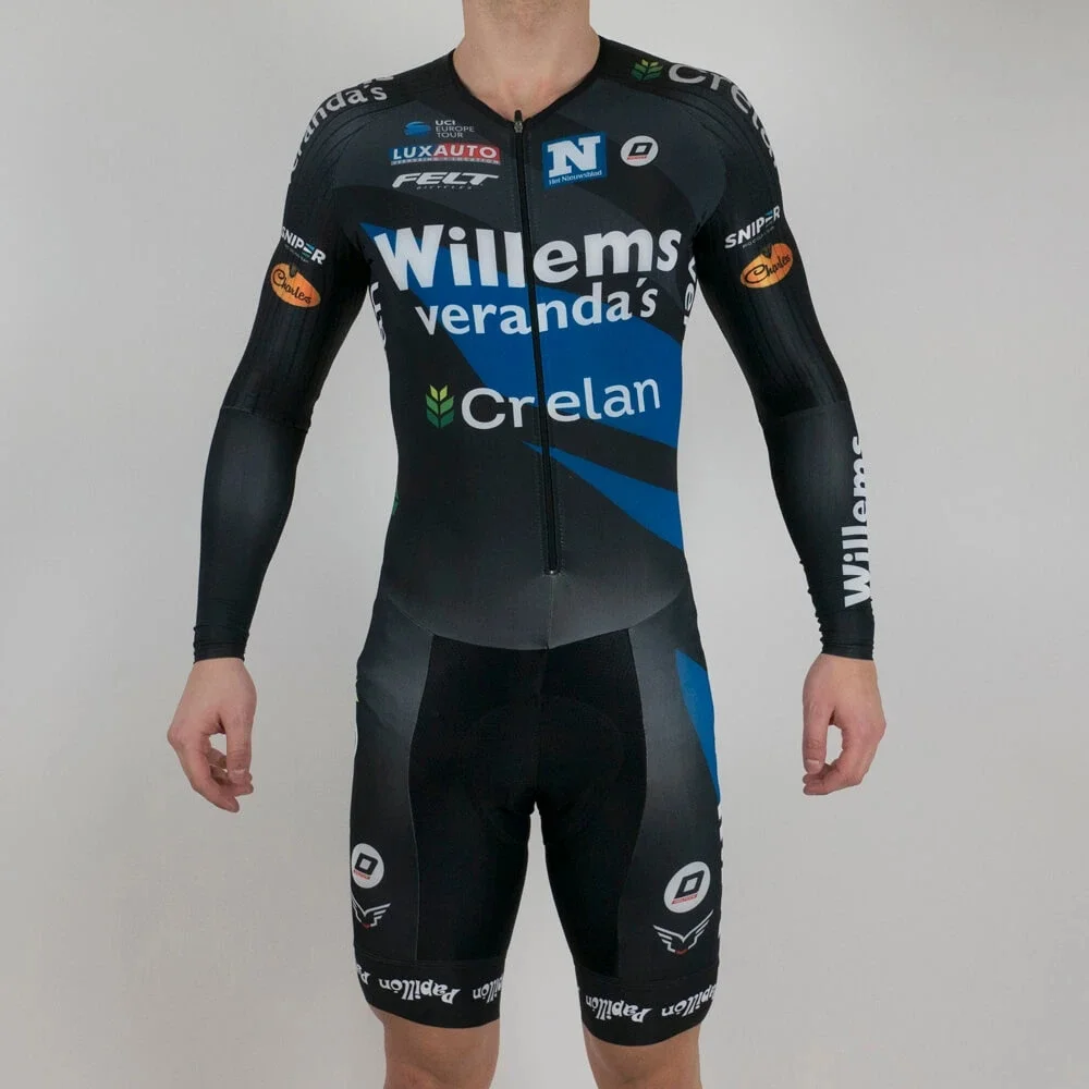 Willems Crelan moških skinsuit kolesarski dres triatlon oblačila conjunto ropa ciclismo hombre GORSKO kolesarskih oblačil pro team jumpsuit 3