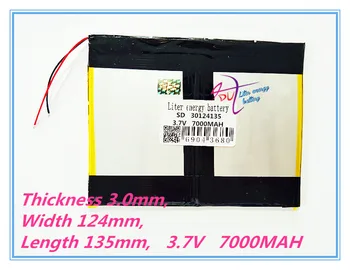 Litij-ionsko polimer baterijo 30124135 3,7 V 7000MAH Z vtič Za CH, Tablični RAČUNALNIK Baterijo , Odlično kakovost 0