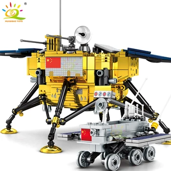 HUIQIBAO 702PCS Prostor Lunar Lander Sonda gradniki Mesto Patruljnih Vozil Tovornjak Astronavt Številke Opeke Igrače Za Otroke 24533