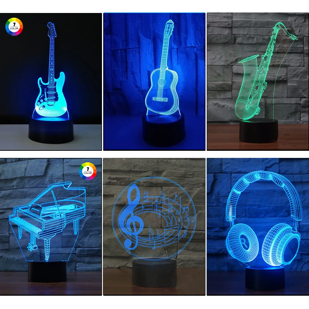 3D Night Light Touch Stikalo Znanja Darila 7Color Spremembe LED Tabela Desk Lučka Za Otroke Spalnica Dekor Akrilna Plošča Podpira USB 5
