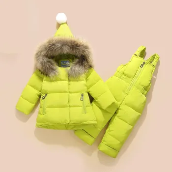 Visoko Kakovostne Zimske Otrok Kompleti Oblačil Za Dekleta Toplo Parka Navzdol Plašč Jakna Za Baby Dekle Oblačila Plašč Otrok Snežno Obleko 3
