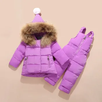 Visoko Kakovostne Zimske Otrok Kompleti Oblačil Za Dekleta Toplo Parka Navzdol Plašč Jakna Za Baby Dekle Oblačila Plašč Otrok Snežno Obleko 4