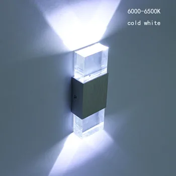 Sodobno, 6W Kvadratnih Aluminija COB LED Stenska Svetilka Light Akrilna Crystal Doma Razsvetljava Notranja Zunanja Dekoracija AC110 220V 5