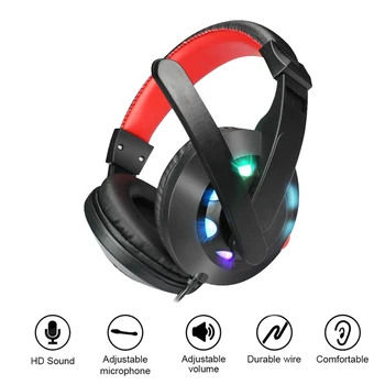 K3 3,5 mm, USB, 7.1 Žično Gaming Slušalke RGB Razsvetljavo, Audio Nad-Uho za Nov Xbox En/Laptop/Tablični Računalnik Gamer 5