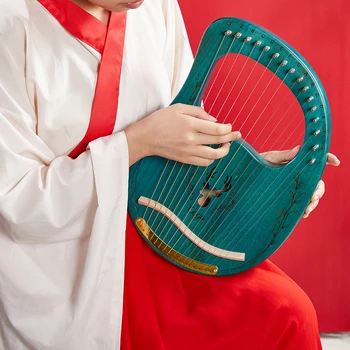 Nov 16 Strune Mahagoni Liro Harfo w/ Free Ključ & Vrečko Nastavite Enoten Odbor Harfo Sprejemnik Orodje za Odrasle Niz Glasbenih Instrumentov 5