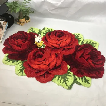 Vroče prodaje rose zgrinjati preprogo zgrinjati preproga za dnevno sobo, roza, rdeča, vijolična 110*70 cm 1