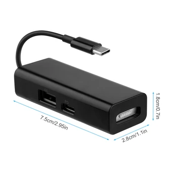 3 v 1 Tip C HUB 1/2 Prilagodilnik Pretvornika USB-C HUB Adapter Primeren za Notebooke Pametne telefone z USB-C Vrata 3
