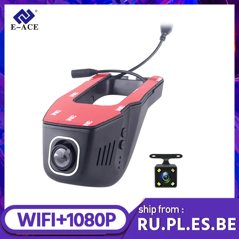 E-ACE Skrite Mini Wifi Kamera Avto Dvr Dvojno Objektiv Auto Video Snemalnik Dashcam Registrator Dvr Dash Naperki Full HD 1080P Blizu Vizijo 5
