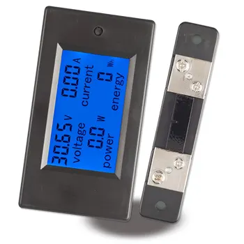 DC LCD Combo Meter KWH Watt Plošči Merilnik Digitalni Prikaz Napetost, Trenutna Moč Poraba Električne Energije Merilnik Baterije Tester 0