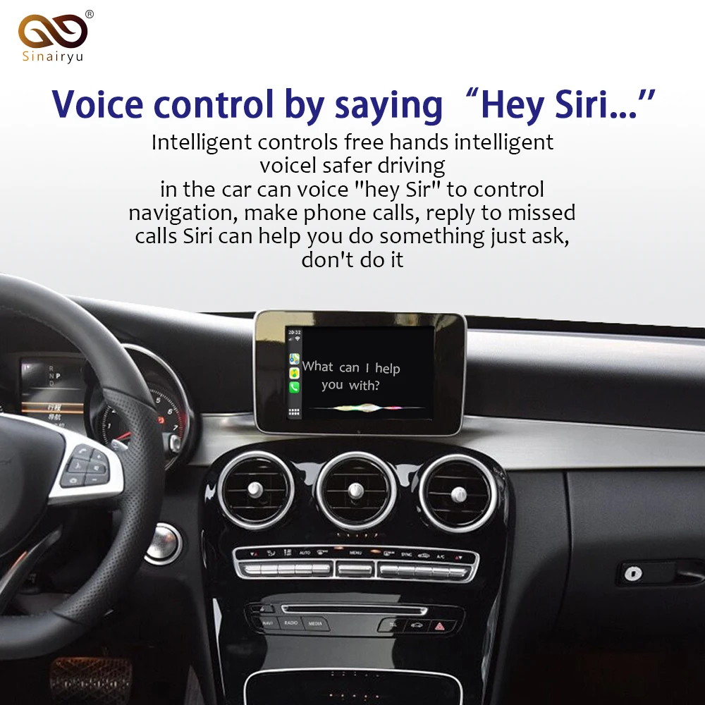 Sinairyu Brezžični Apple Carplay za Mercedes A B C E G CLA GLA GLC-E Razred Avtomobila igrajo Android Auto/Zrcaljenje-2019 NTG5 W205 4