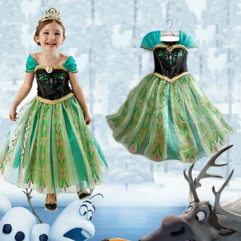 Disney Zamrznjeno Baby obleko Otrok Princesa Božični Kostum Otroci Halloween Carnival Party igra Vlog Opravljanje Dekliška Oblačila 2