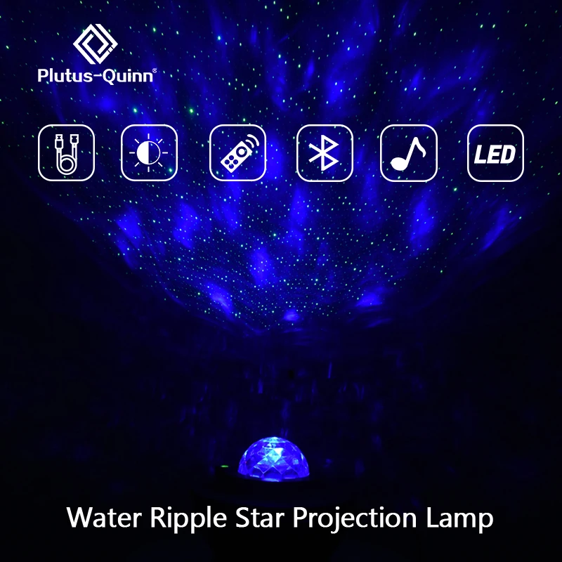 Romantični Star Ocean Projektor LED Nočna Lučka za Bluetooth USB Glasovni Nadzor Predvajalnik Glasbe 1