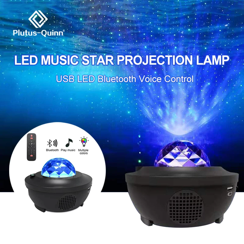 Romantični Star Ocean Projektor LED Nočna Lučka za Bluetooth USB Glasovni Nadzor Predvajalnik Glasbe 2
