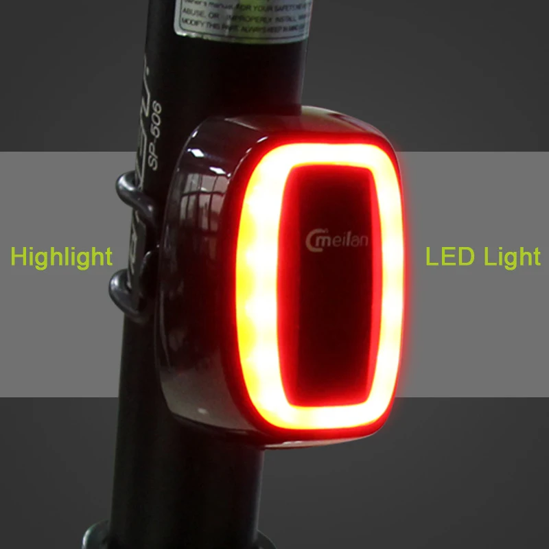 2020 NOVO Meilan X6 Kolo Svetlobe brezvrvični, Laser Luči USB Polnilne Smart Rep Lučka MTB Kolesarski Varnost Opozorilo Led 1