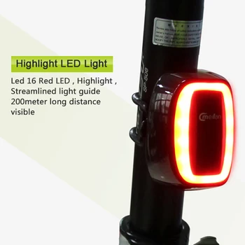 2020 NOVO Meilan X6 Kolo Svetlobe brezvrvični, Laser Luči USB Polnilne Smart Rep Lučka MTB Kolesarski Varnost Opozorilo Led 26652
