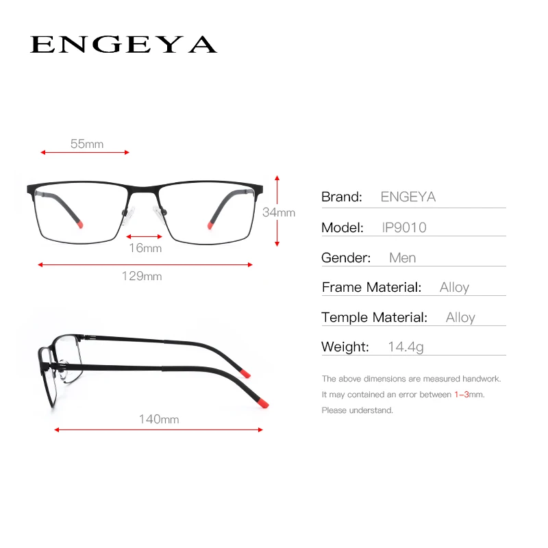 Optični Kovinskih Očal Okvir Moških Retro Jasno Kratkovidnost Recept za Očala Kvadratnih Oblikovalec Očala Okvir Edinstveno Ročico#IP9010 2
