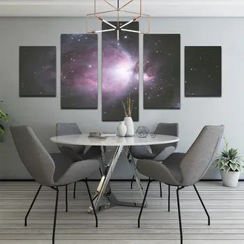 Platno HD Natisnjeni Vesolje Galaxy 5 Plošči Zvezdnato Prostor Planet Modularni Sliko Doma Dekor Plakat Wall Art Slikarstvo 2693