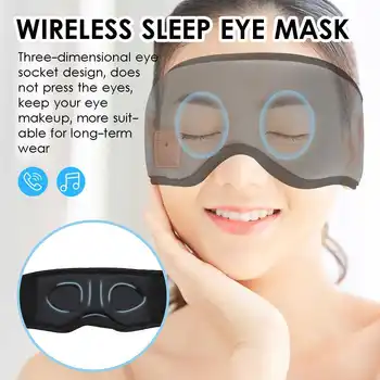 3D Spanja Slušalke Bluetooth 5.0 Masko Spanja, Brezžični Spanja Oči Masko Slušalke Potovanja Oči Odtenkov, z napajalnim Kablom za Prostoročno 2