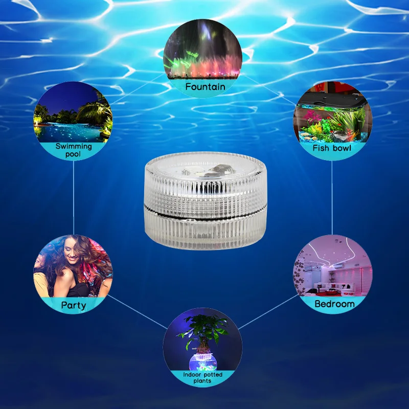 IP68 LED RGB Podvodna Luč Nepremočljiva Daljinsko Plavanje Bazen Noč Lučka Dekor Stranka, Poroka, Počitnice, Praznovanje z Baterijo 5