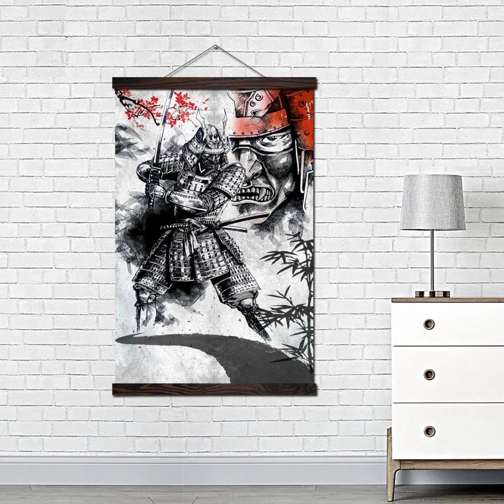 Wall Art Platno Uokvirjena Plakatov in Fotografij Sliko Stenski Dekor Platno Slikarstva, Fotografije, Dnevna Soba Japonski Samuraji Meč Oklep 1