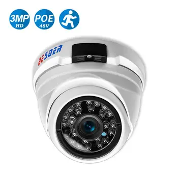 BESDER H. 265 3MP 2MP IP Kamero vandalizmu Onvif P2P Zaznavanje Gibanja, Nočno gledanje CCTV Varnostne Kamere DC12V 48V POE Neobvezno 4
