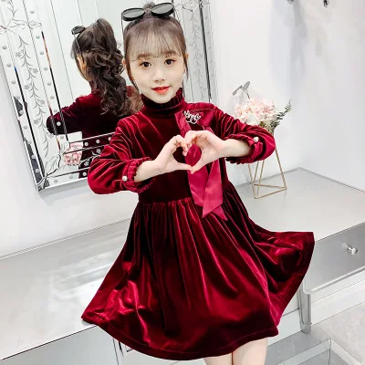 4-10 let staro dekle otroka spomladi in jeseni obleko nove korejske modne naguban dolgi rokav veliko otrok modni princesa obleko 1