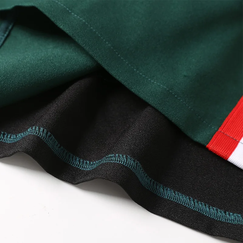 Siskakia Plus Velikost Ženske Obleke Pomlad 2020 Modni Barvni Blok Midi Obleko O Vratu Dolg Rokav Priložnostne Velika Velikost Oblačila Zelene Nova 3
