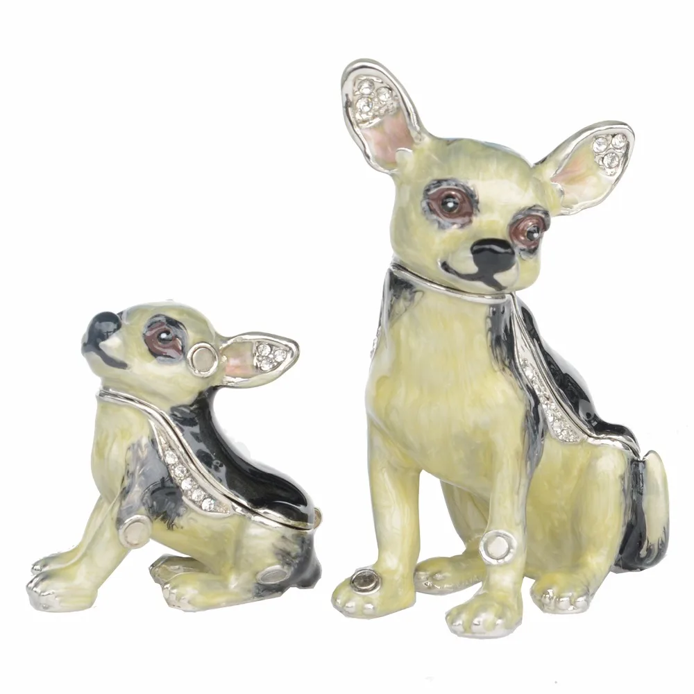 Chihuahua Pes Trinket Polje Kositrni Ročno izdelan Nakit Polje Pes Številke Darila za Hišne Ljubitelje 2