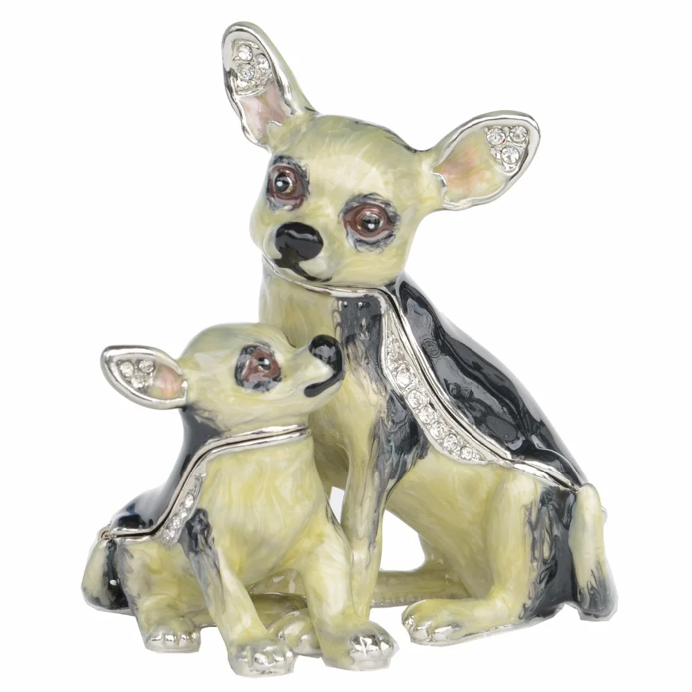 Chihuahua Pes Trinket Polje Kositrni Ročno izdelan Nakit Polje Pes Številke Darila za Hišne Ljubitelje 3