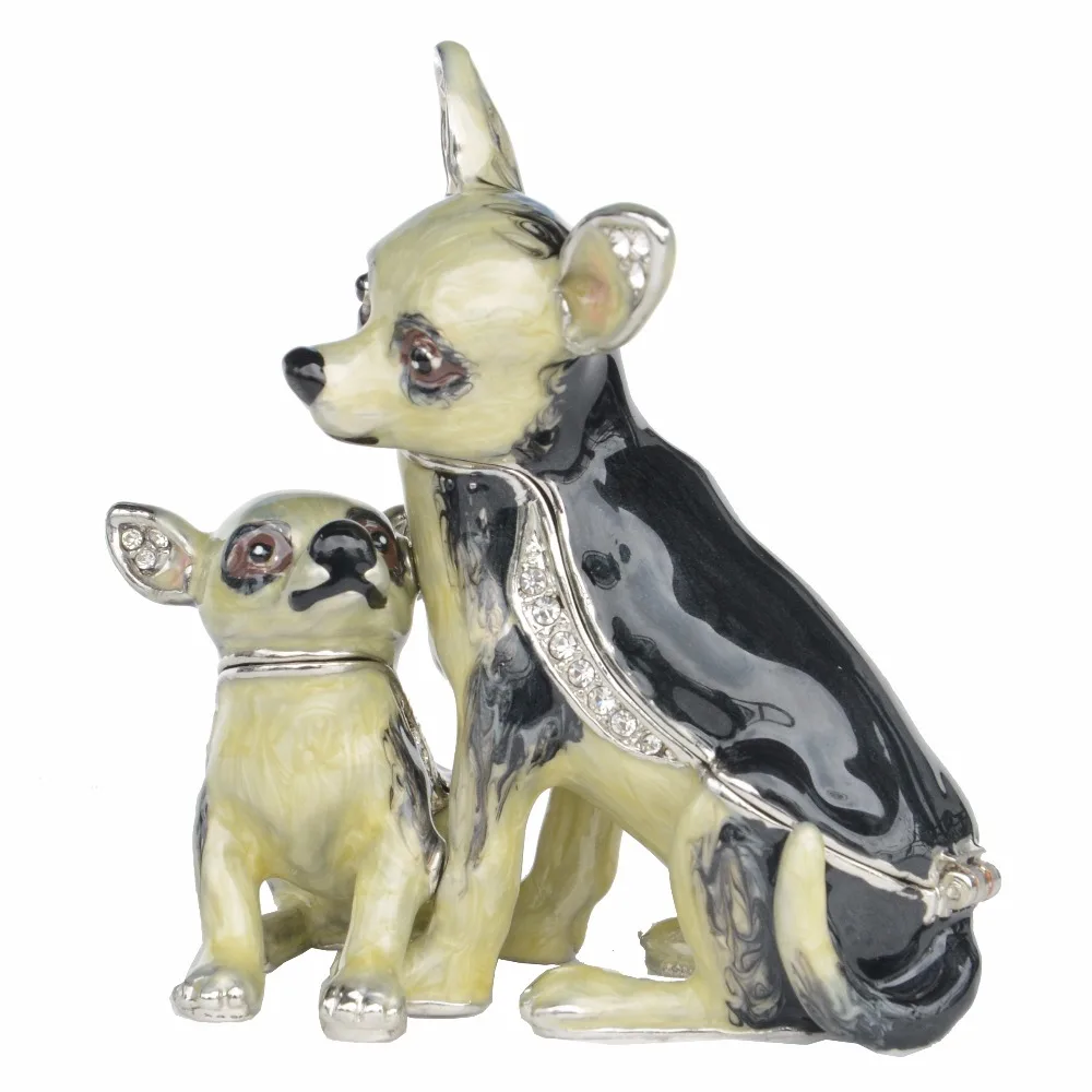 Chihuahua Pes Trinket Polje Kositrni Ročno izdelan Nakit Polje Pes Številke Darila za Hišne Ljubitelje 4