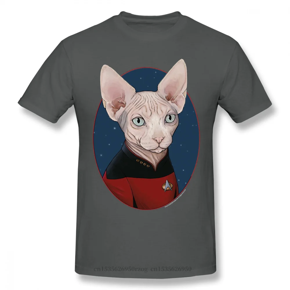 Moški Oblačila Star Trek Znanost FictionTV Serije Udobje T-Shirt Naslednje Generacije Picard Mačka Krog Portret Kul Kratek Rokav 1