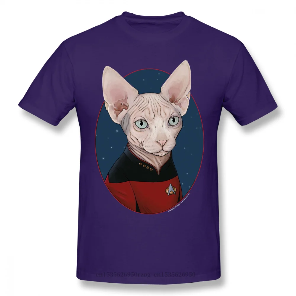 Moški Oblačila Star Trek Znanost FictionTV Serije Udobje T-Shirt Naslednje Generacije Picard Mačka Krog Portret Kul Kratek Rokav 3