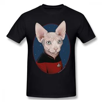 Moški Oblačila Star Trek Znanost FictionTV Serije Udobje T-Shirt Naslednje Generacije Picard Mačka Krog Portret Kul Kratek Rokav 2946