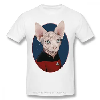 Moški Oblačila Star Trek Znanost FictionTV Serije Udobje T-Shirt Naslednje Generacije Picard Mačka Krog Portret Kul Kratek Rokav 5