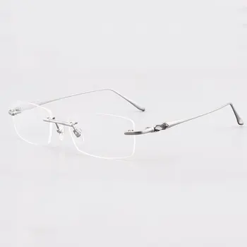 Čistega Titana Okvir Očal Je Rimless Eye Glasses Moških Poslovni Slog Kratkovidno Klesan Očala Nov Prihod 29846