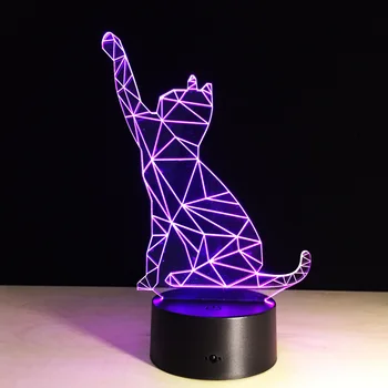 Cartoon Živali Dekoracijo LED Mačka Lučka Sreče za pisarne Dekor z RGB Barva Spreminja, Učinek, Narejene na Kitajskem 29888