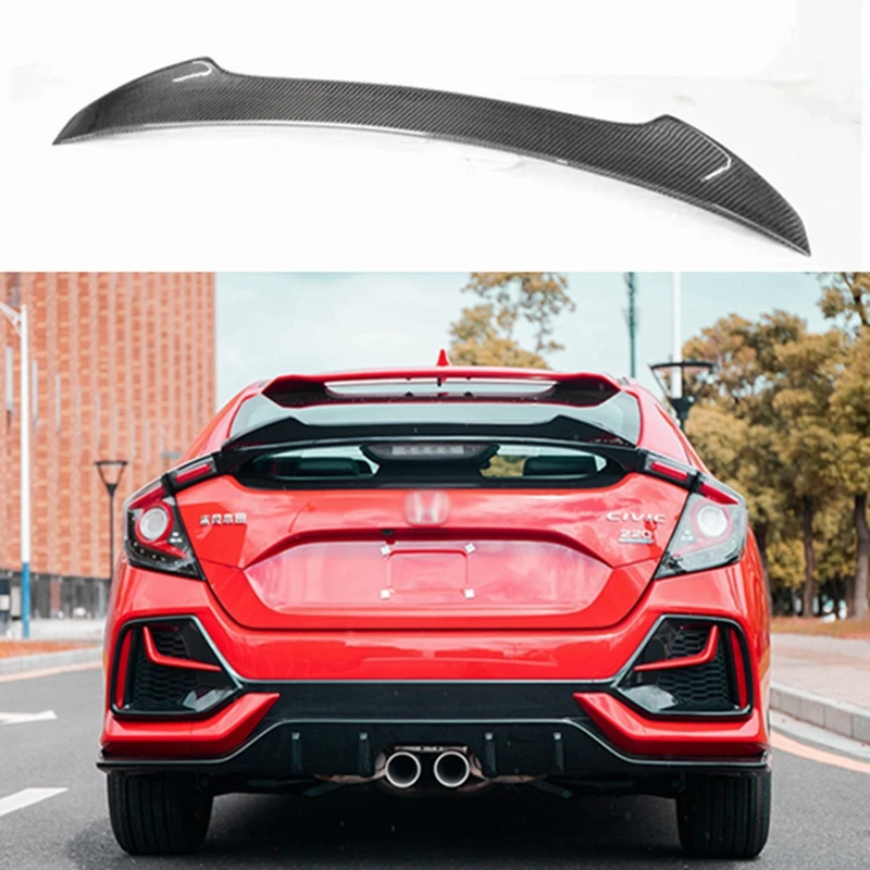 Zadaj Prtljažnik Spojler Boot Ustnice Krilo za Honda za Državljansko X 10. Hatchback 2016 - 2019 ABS Glossy Črna / ogljikovih vlaken 2