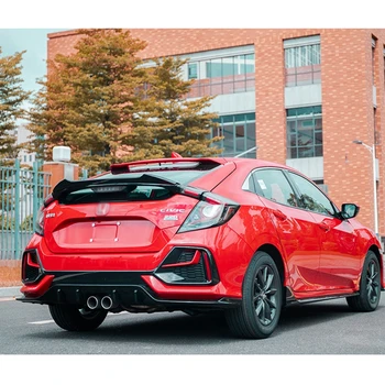 Zadaj Prtljažnik Spojler Boot Ustnice Krilo za Honda za Državljansko X 10. Hatchback 2016 - 2019 ABS Glossy Črna / ogljikovih vlaken 1