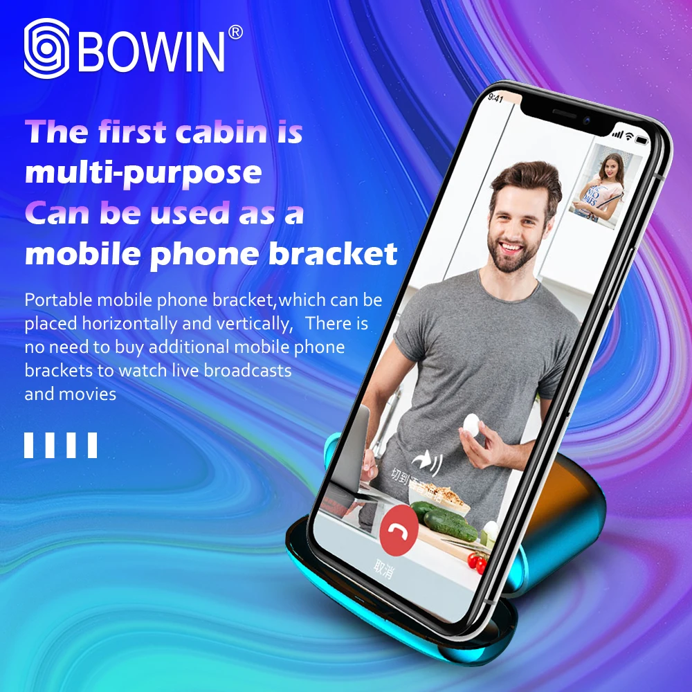 BOWIN NOVI Mini 5.0 G5S TWS šumov Športi, Hi-fi Brezžične Bluetooth Stereo Slušalke 3500mAh 6D Čepkov 3