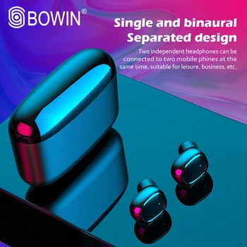 BOWIN NOVI Mini 5.0 G5S TWS šumov Športi, Hi-fi Brezžične Bluetooth Stereo Slušalke 3500mAh 6D Čepkov 5