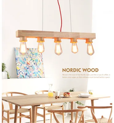 Sodobno minimalistično lesene haning lučka Lestenci Ustvarjalne Cafe Posameznih dnevni sobi luč, Spalnica, jedilnica razsvetljavo. 2