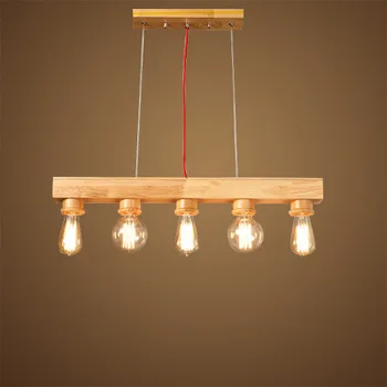 Sodobno minimalistično lesene haning lučka Lestenci Ustvarjalne Cafe Posameznih dnevni sobi luč, Spalnica, jedilnica razsvetljavo. 0