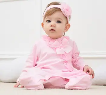 Luštna obleka za Newborn baby dekleta 3 6 9 mesecev princesa bombaž footie bodysuit počitnice dnevno stranka božič sliko oblačila 30791
