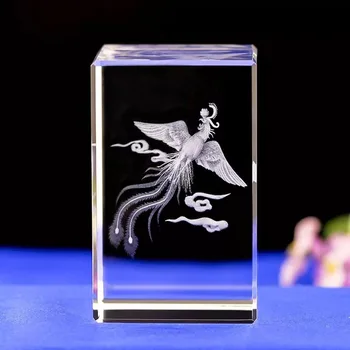 Kristalno živali obrt phoenix svetega zver kristalno znotraj vklesan 3D kreativna darila za frendship 3100