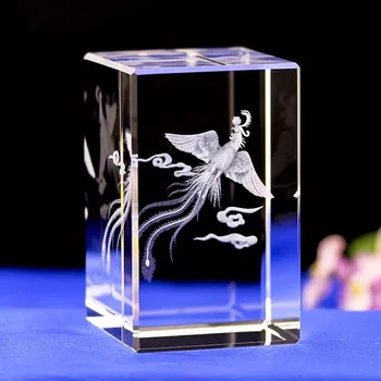 Kristalno živali obrt phoenix svetega zver kristalno znotraj vklesan 3D kreativna darila za frendship 1